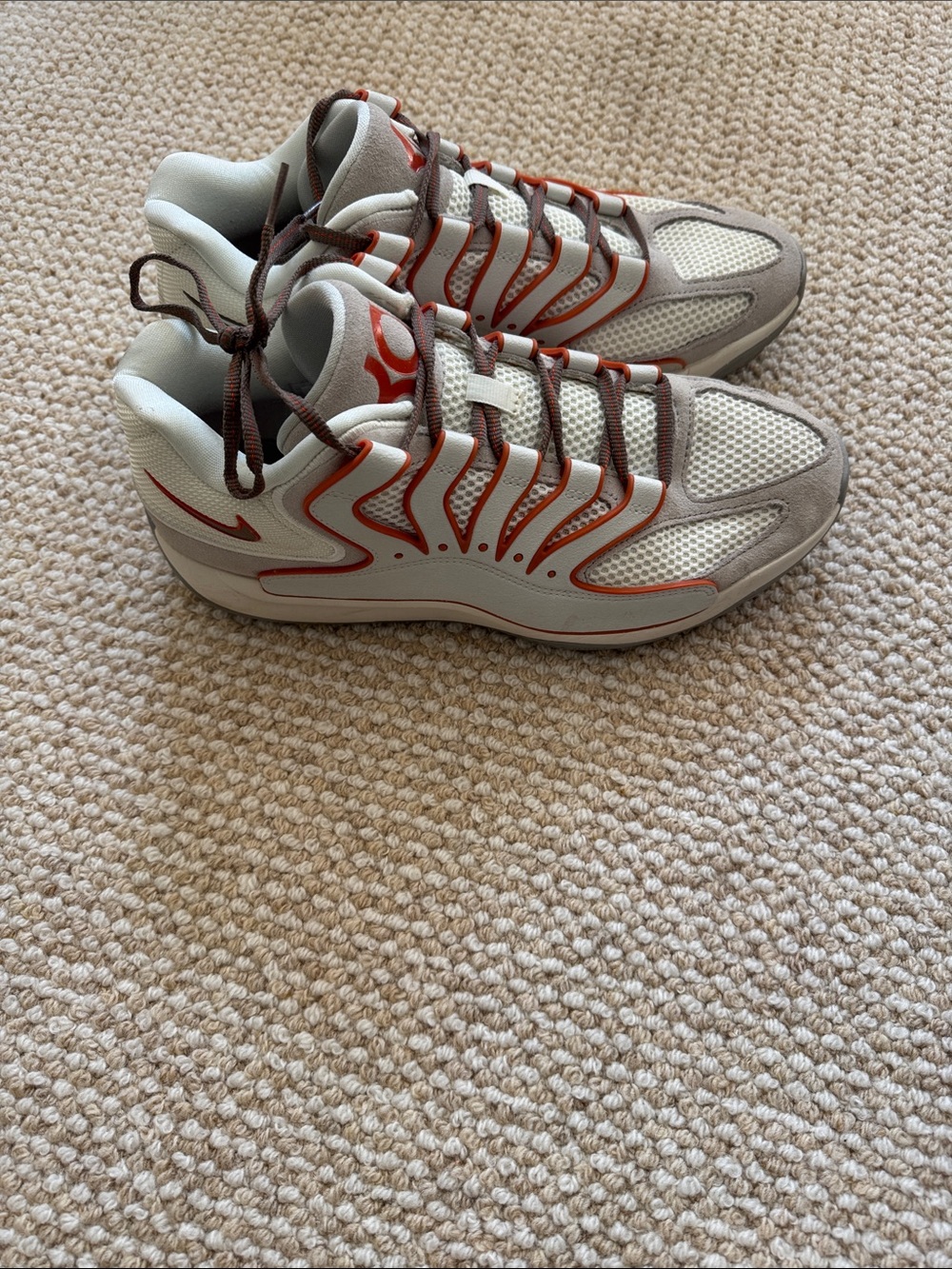 Nike Beige and Orange Men's Running Sneakers